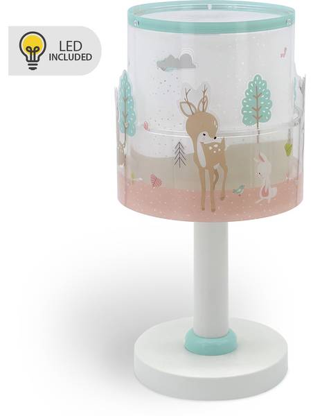 KinderNachttischlampe LED Hirsch Pink - Kunststoff - 15 x 30 x 15 cm