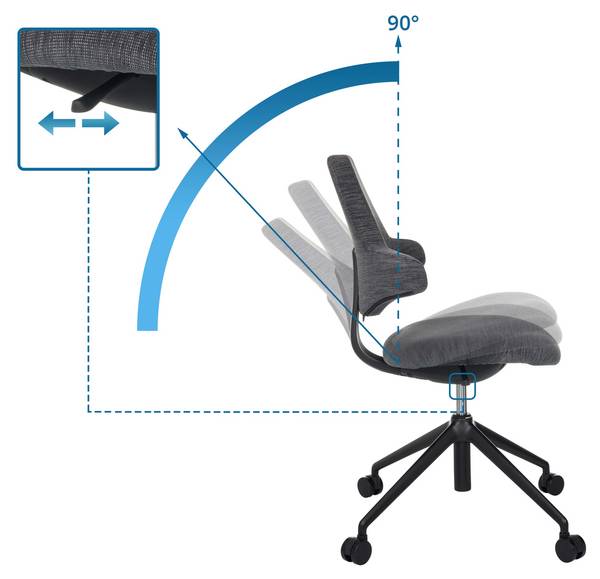 Bürostuhl PALIANO Grau - Polyester - 57 x 97 x 58 cm