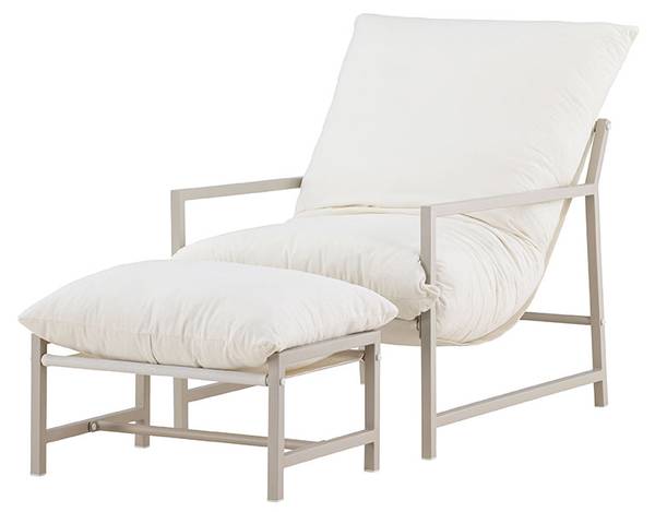 Loungesessel Corso Beige - Metall - 67 x 68 x 128 cm