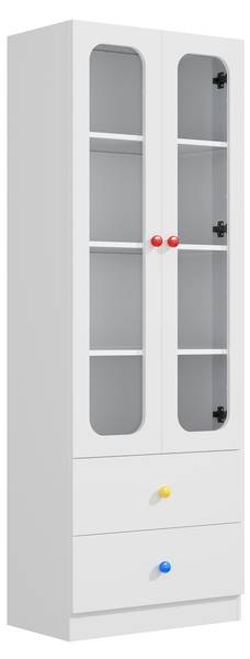 Vitrine DENGLOW39 Ⅵ Weiß - Holzwerkstoff - 60 x 170 x 35 cm