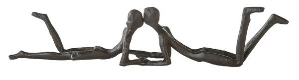 Skulptur Loving Braun - Metall - 30 x 6 x 4 cm