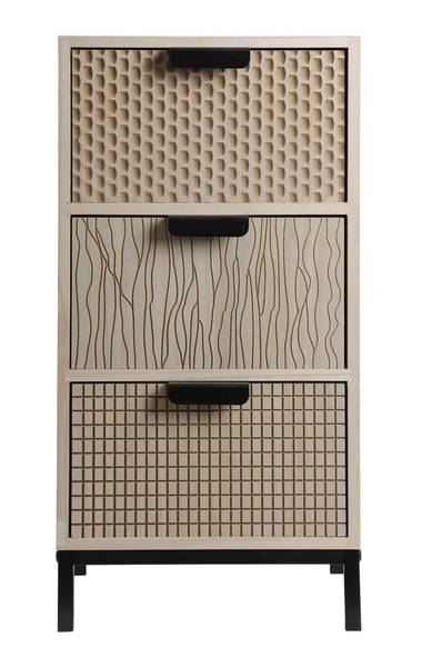 Nachtkastje Parkia bruin - plaatmateriaal op houtbasis - 25 x 59 x 30 cm