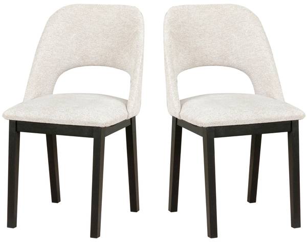 Stuhl MONTI 2 (2er Set) Schwarz - Creme - 45 x 45 cm