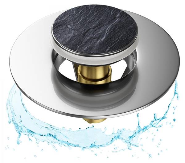 Bondes de lavabo Pop-up Granit Noir - Métal - 6 x 4 x 5 cm