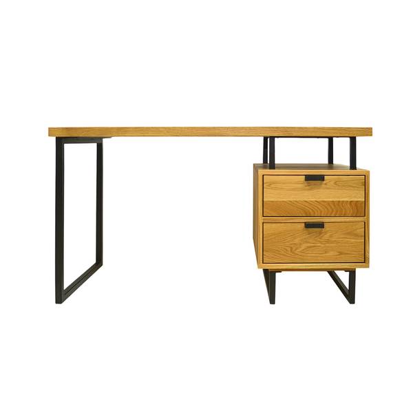 Schreibtisch aus Eichenholz Büro HUGON Braun - Eiche - 140 x 75 x 60 cm