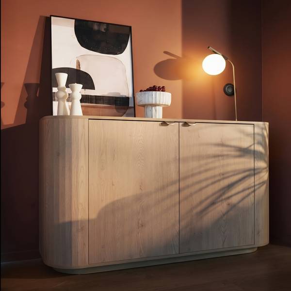 DRESSOIR CORU bruin - aluminium - melamine - 140 x 91 x 39 cm