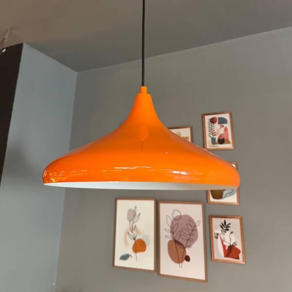 Pendelleuchte Orin Orange - Metall - 35 x 15 x 35 cm