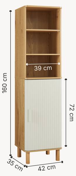 Hochschrank Ferrersp Beige - Braun - Kiefer - 42 x 160 x 35 cm