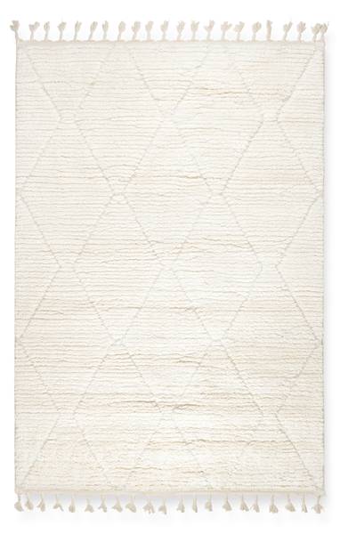 Webteppich SELMA 3 Weiß - Holzwerkstoff - 160 x 1 x 230 cm