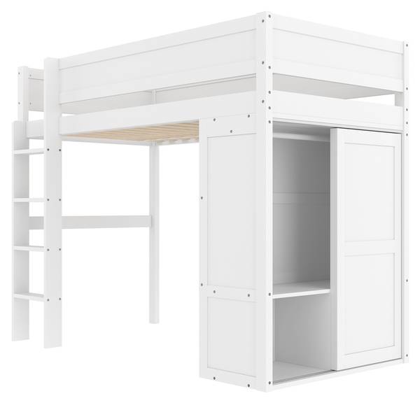 Hochbett K-510 Weiß - Holzwerkstoff - 102 x 165 x 205 cm