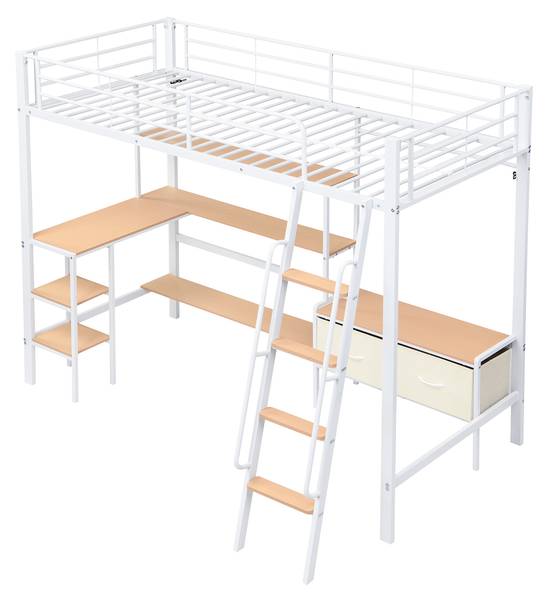 Kinderbett K-1120 Weiß - Metall - 136 x 170 x 204 cm