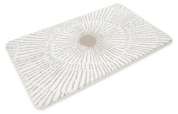 Badteppich Jasbeer Beige - Weiß - Polyester - 80 x 2 x 150 cm