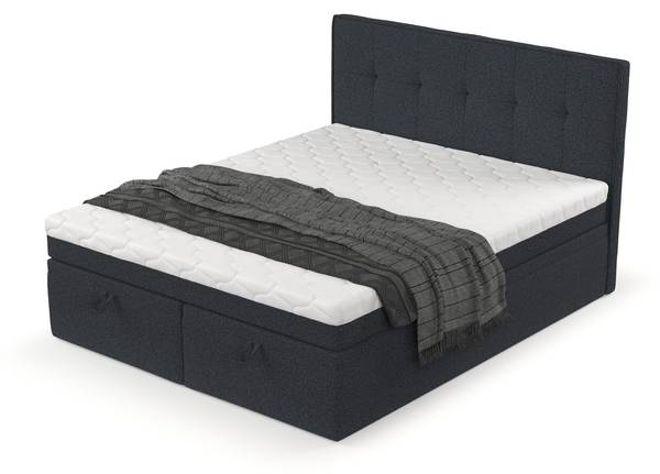 Boxspringbett ARIVO mit Stauraum Riva Anthrazit - Liegefläche Breite: 200 cm