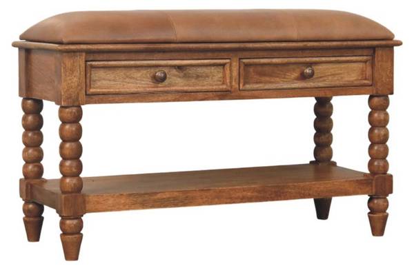 Bank Spindle bruin - mango - 90 x 55 x 35 cm