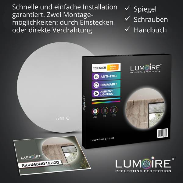 LED Badspiegel Richmond 120 x 120 cm