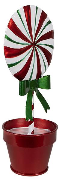 Kerstdecoratie Lolly Xmas&Mari rood - metaal - 9 x 26 x 12 cm