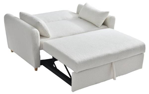 Schlafsofa AYLA Weiß - Textil - 140 x 86 x 87 cm