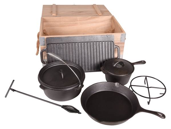 Kochset SIENA 6-teilig Schwarz - Metall - 34 x 24 x 55 cm