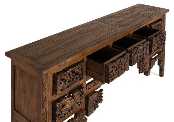 Konsolentisch 2334 Braun - Massivholz - 40 x 91 x 220 cm
