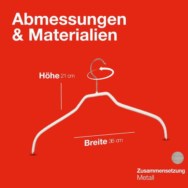Kleiderbügel Silhouette 10er-Set Weiß - Tiefe: 36 cm - Anzahl Teile im Set: 10