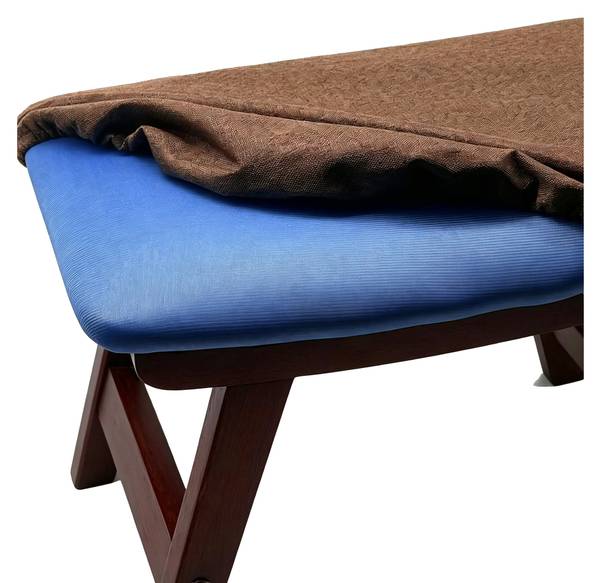 Pouf bois & tissu Marron