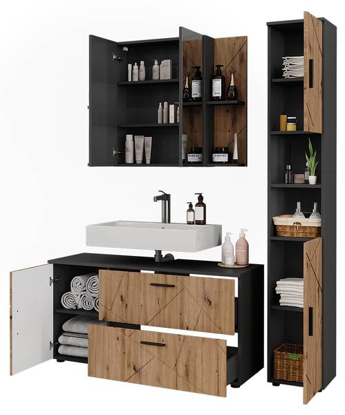 Badmöbel-Set Irma 56352 3er Set 121 x 61 x 41 cm