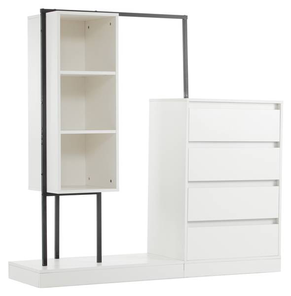 Garderoben-Set Emma Weiß - Holzwerkstoff - 140 x 135 x 38 cm
