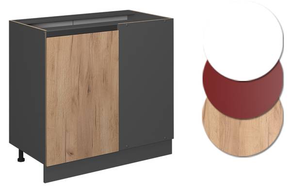 Eckunterschrank R-Line 45701 Anthrazit - Eiche Sand Dekor