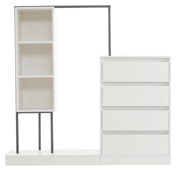 Garderoben-Set Emma Weiß - Holzwerkstoff - 140 x 135 x 38 cm