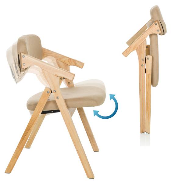Klappstuhl SCANDIO Beige - Strukturstoff - Polyester - Webstoff - 53 x 79 x 55 cm
