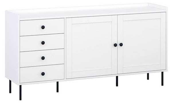 Kommode IDO Schwarz - Weiß - Stahl - 151 x 80 x 40 cm