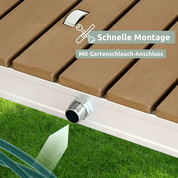 Gartendusche eckig TYLIX Braun - Holzwerkstoff - 70 x 7 x 55 cm