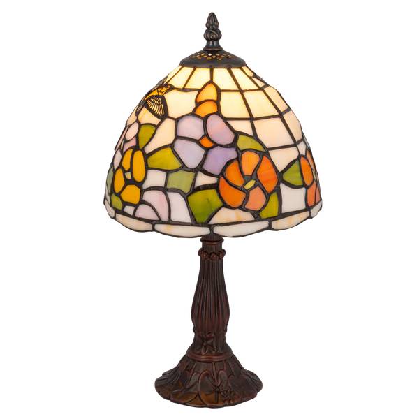 Tiffany Tischlampe Kolibri 7005 Weiß - Glas - 20 x 36 x 20 cm
