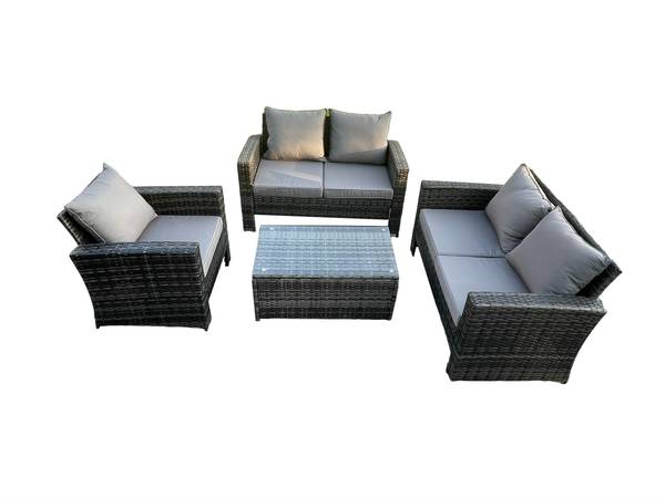 Lounge Gartenmöbel Set C(4er-Set) Grau - Webstoff - 70 x 74 x 124 cm