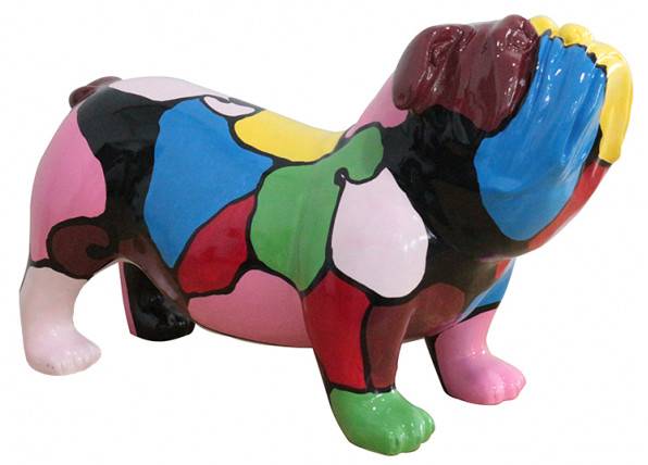Sculpture chien bulldog SPIKE BULLDOG Porcelaine - 50 x 20 x 30 cm