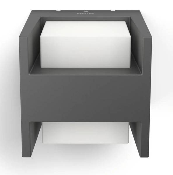 Wandleuchte Mygarden Grau - Aluminium - Klarglas - 13 x 13 x 13 cm