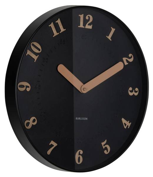 Wanduhr Amena Schwarz - Kunstharz - 40 x 40 x 40 cm