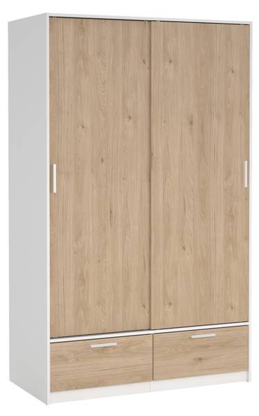 Kleiderschrank Line Nussbaum Dekor - Weiß