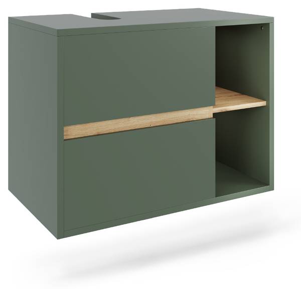 Meuble sous vasque Viola 54870 Vert - Imitation chêne noueux