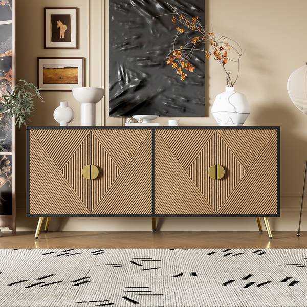 Sideboard mit 4 Türen O30104 Braun - Holzwerkstoff - 160 x 75 x 40 cm