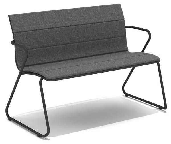Gartenbank PARMA 2-Sitzer Grau - Textil - 67 x 84 x 125 cm