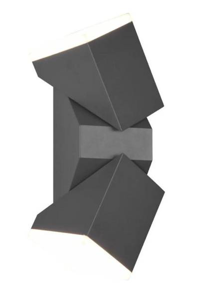 Wandleuchte AVON Grau - Aluminium - 9 x 28 x 9 cm