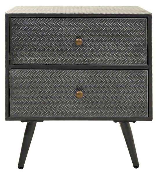 Nachttisch Illinois Grau - Metall - 50 x 56 x 30 cm