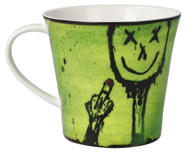 Tasse Frank Hummel Mittelfinger Porzellan - 11 x 10 x 13 cm