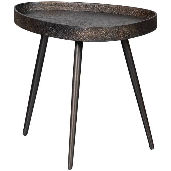 Table d'appoint Crude lot de 2 Marron - Frêne structuré - Fer - 71 x 39 x 52 cm