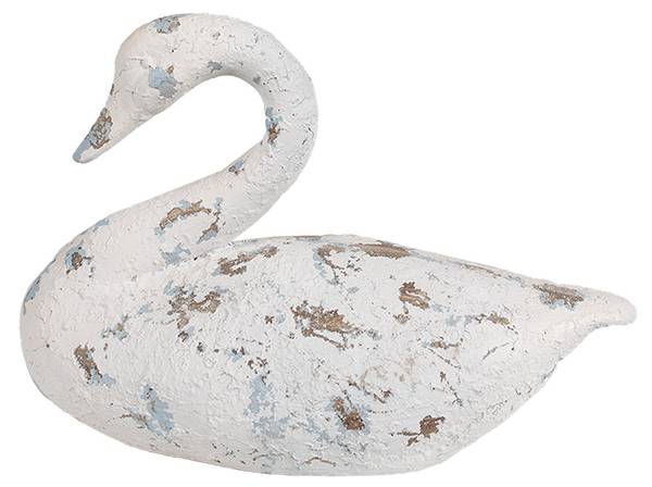 Decoratie Beeld Zwaan Deco&Liver wit - kunststof - 14 x 22 x 32 cm