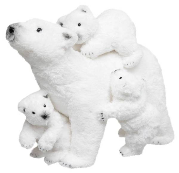 Décoration Noël, famille Ours, H 42 cm Blanc - Matière plastique - 30 x 54 x 40 cm