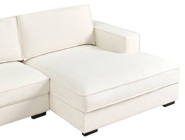 Ecksofa RENDERS Schwarz - Cremeweiß - Weiß