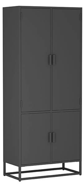 Ablageschrank Luff Schwarz - Metall - 90 x 190 x 40 cm