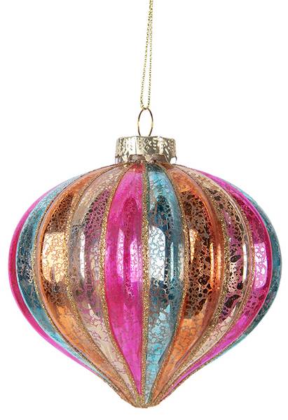 Kerstbal Xmas 51266 glas - 10 x 10 x 10 cm